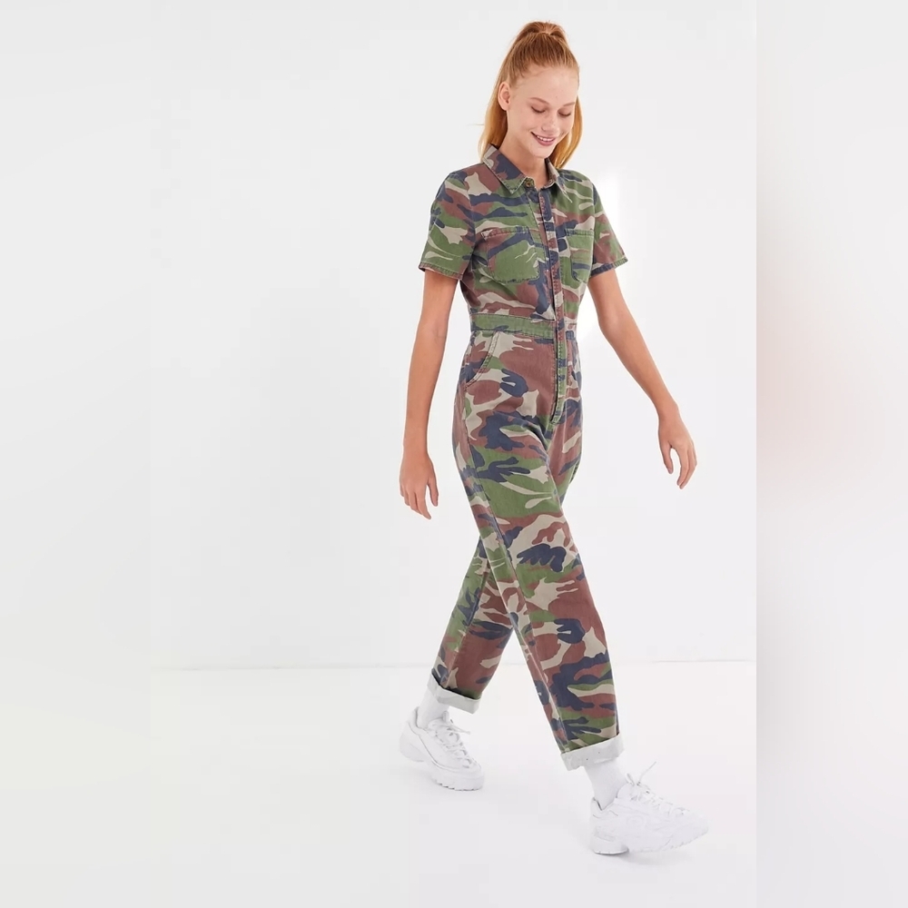 Urban Outfitters BDG Canvas Camo Flight Jumpsuit XS